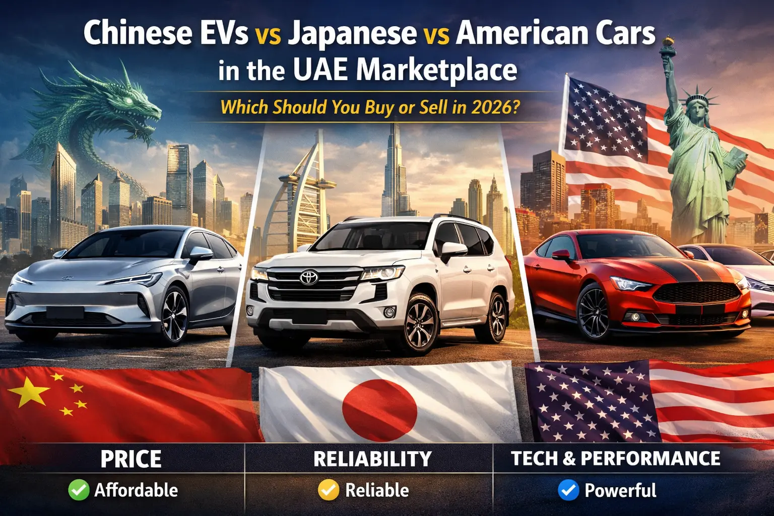 Chinese EVs vs Japanese vs American Cars in the UAE Marketplace